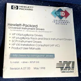 A.07.00 HP Hewlett Paackard Vxi Plug Play User Manuals Cd